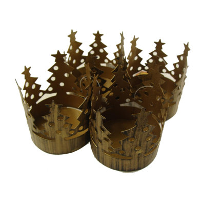 Ensemble de 72 bougeoirs en forme de pilier d'arbre de Noël club 3,75 po Bronze