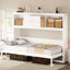 Lit simple en blanc avec remplacement de charge, tiroir et 2 unités de rangement - Représentant en pin de qualité, armoires-32170146