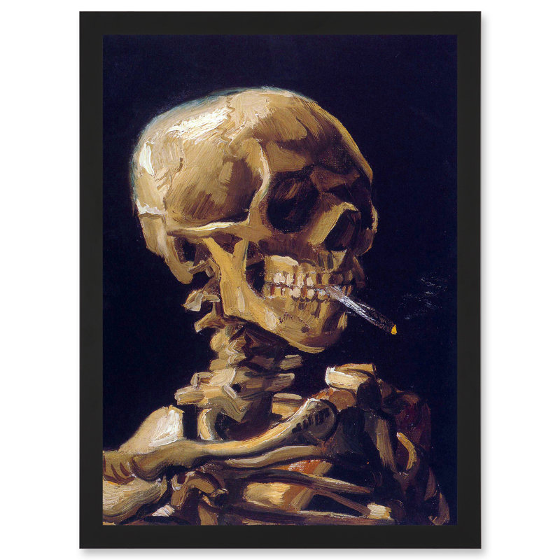Vincent Van Gogh Skull With A Burning Cigarette by Vincent Van Gogh - Single Picture Frame Print