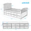 Lit plateforme simple avec 6 tiroirs de rangement-121082316