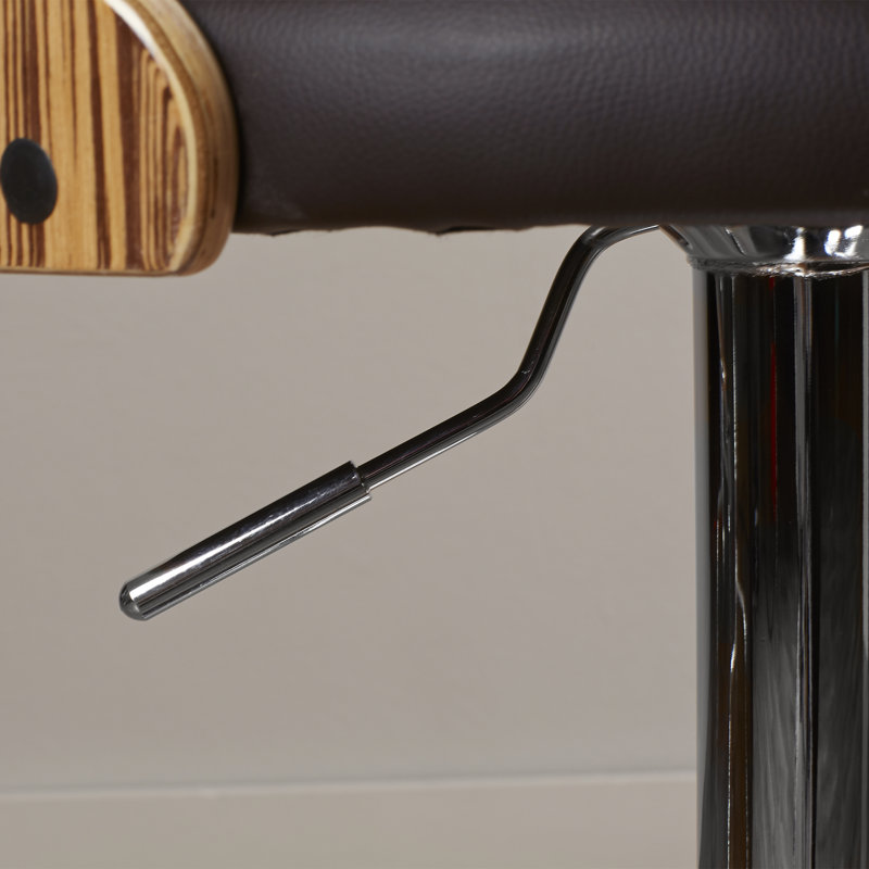 Tabouret de bar réglable Phoebe avec repose-pieds en T arrondi (ensemble de 2)
