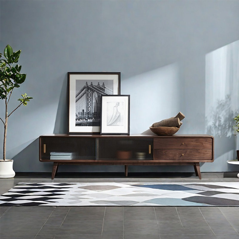 Light luxury solid wood TV cabinet