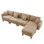 Canapé 4 places Boucle avec accoudoirs distinctifs en forme de coquillage, 1 repose-pieds amovible et pieds cylindriques - enveloppé de tissu-1901495531