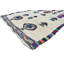 Tapis blanc cassé / vert / bleu One-of-a-Kind 4 pi 7 po x 7 pi 5 po années 1980