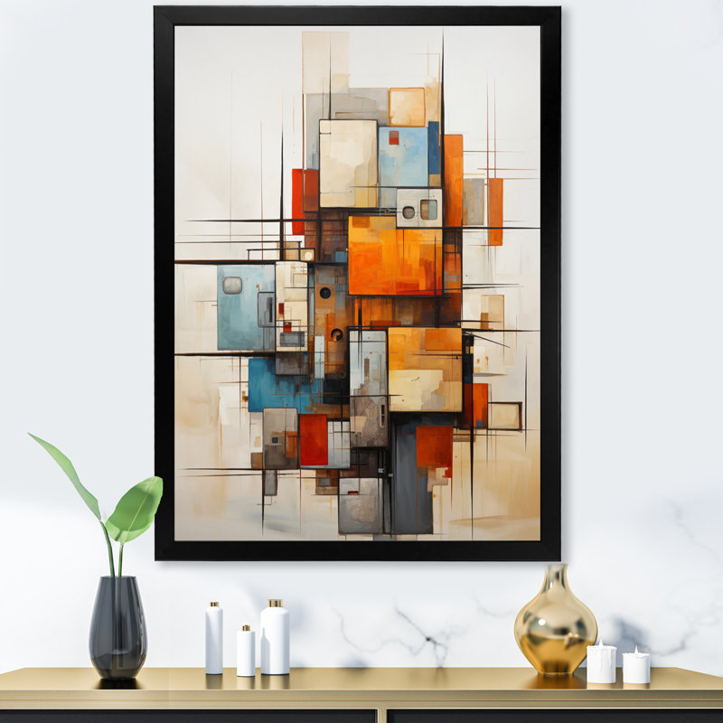 Impression sur toile Haydyn Cubism Fragmented Perspectives I, Cadre photo noir, H 32 po x l 16 po x P 1 po