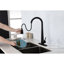 Kitchen Faucet With Pull Down - Stainless Steel, High Arc, Single Handle, Low Maintenance, Matt Black Versatile,-124242018