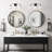 3-Lamp Black White Adjustable Glass Vanity Light