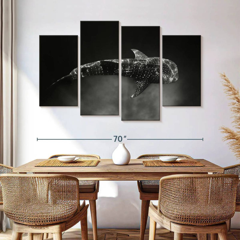Brampt Monochrome Whale Shark, 42" H x 68" W