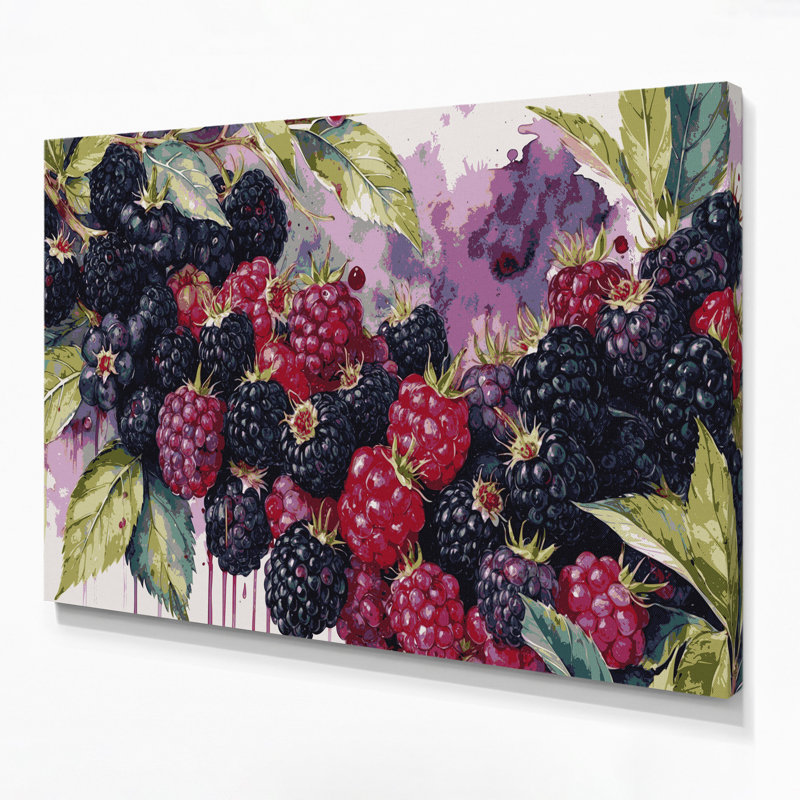 «Fruit Blackberry», art mural sur toile mauve