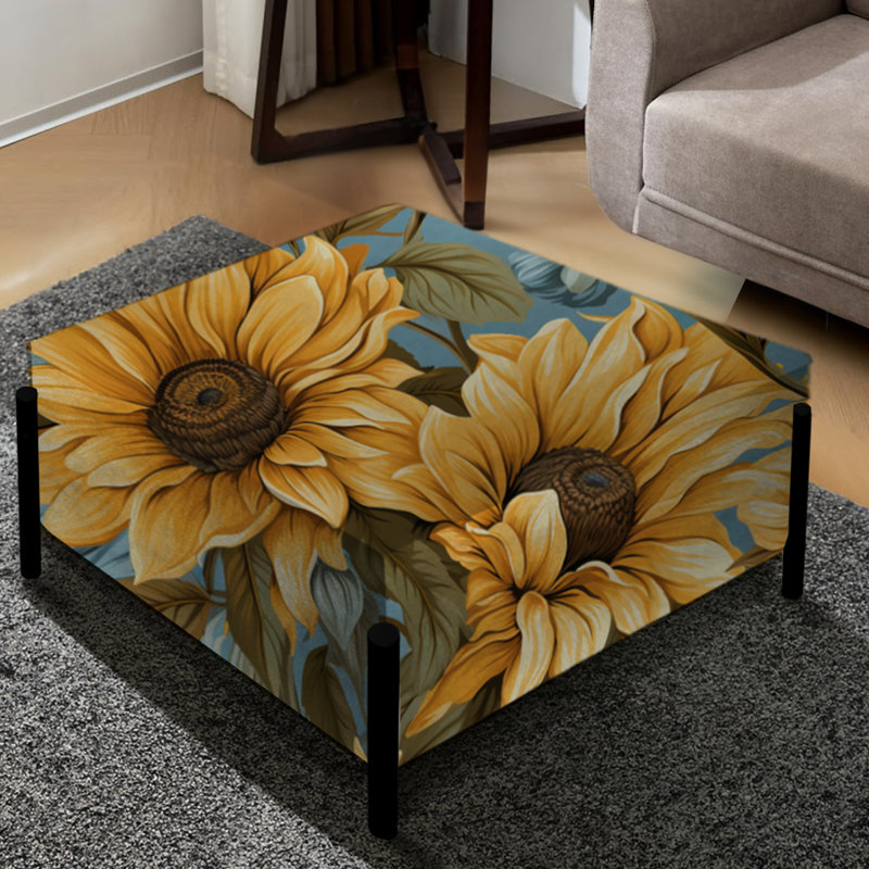 Sunflower Shores - motif tropical - grand repose-pieds carré tropical