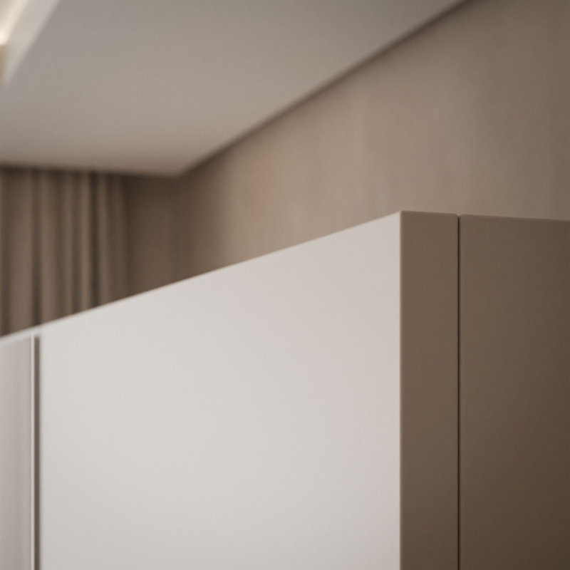 3 Door Manufactured Wood Wardrobe, handle-free opening system