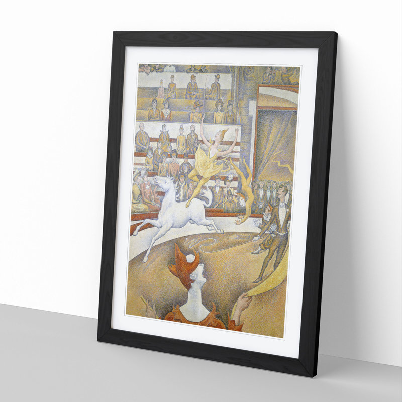 The Circus by Georges Seurat - Picture Frame Painting, 36cm H x 27cm W x 2cm D, Black Framed