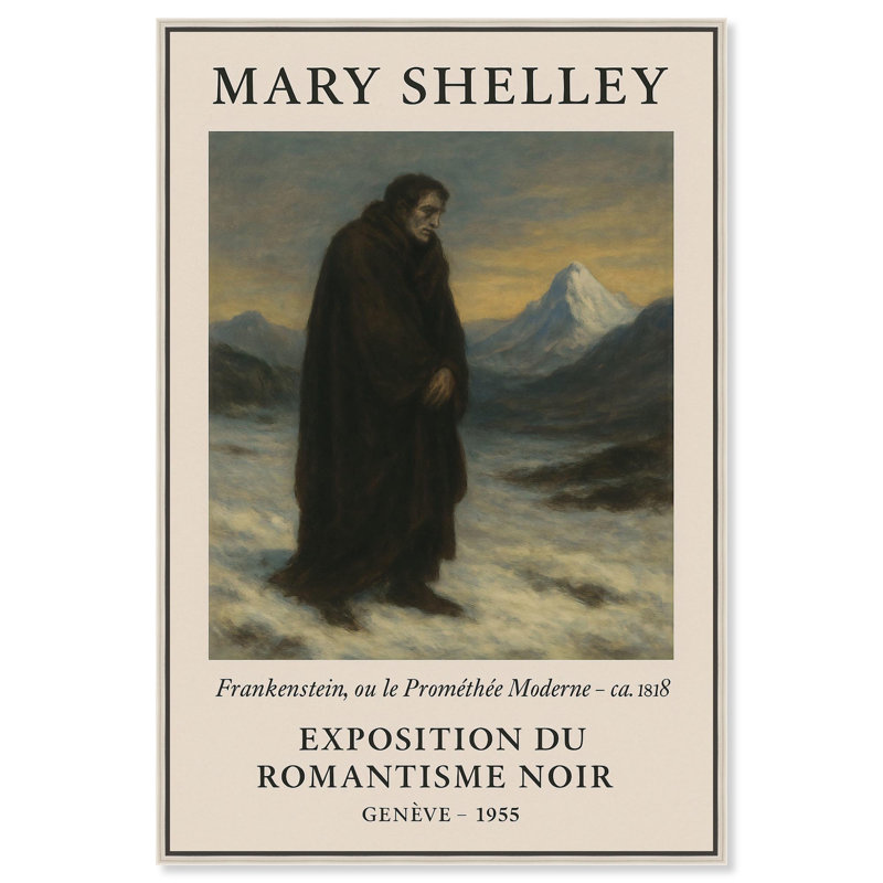 «Mary Shelley», toile «Men» par Art Remedy, H 16 po x l 11 po, Cadre argenté