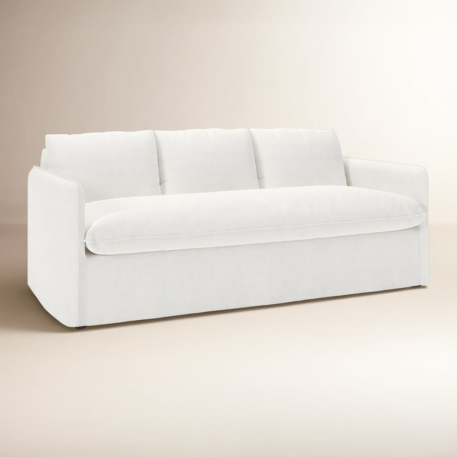 Bellatrix 83'' Slipcovered Sofa, Nomad Snow Crypton® Chenille