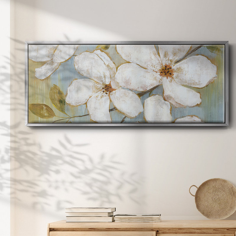 Fleurs blanches - toile encadrée