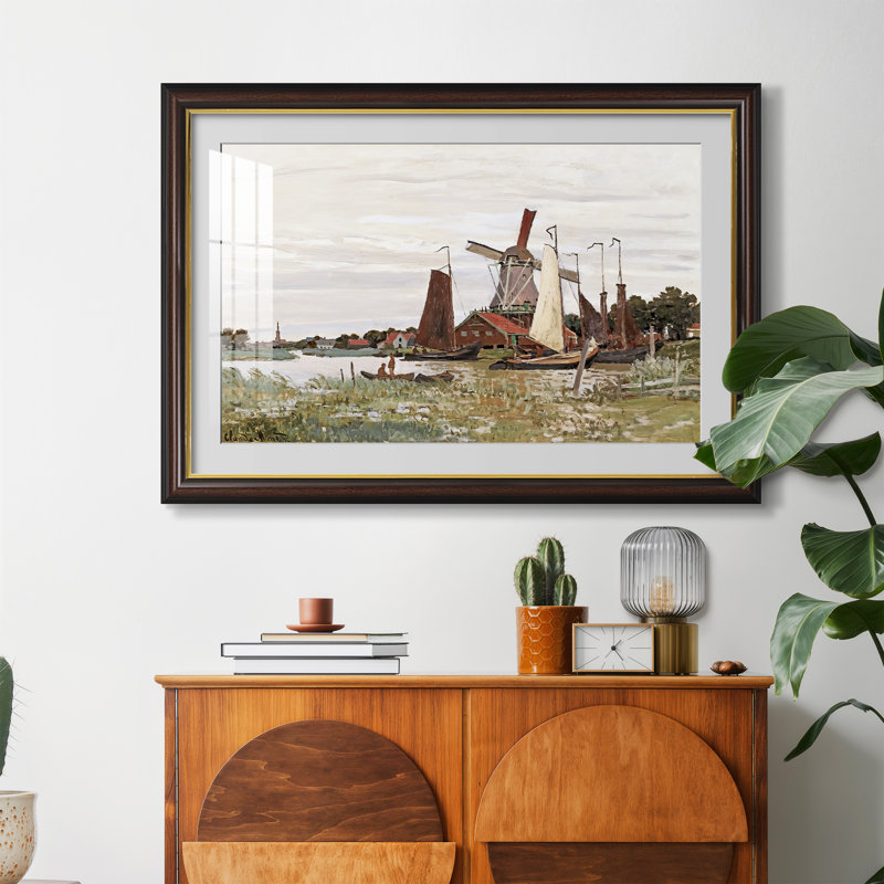 Moulin à vent de Zaandam, 1871 - Claude Monet - Reproduction encadrée sur mesure, 24x34 INNER SIZE, Framed Print with Mat
