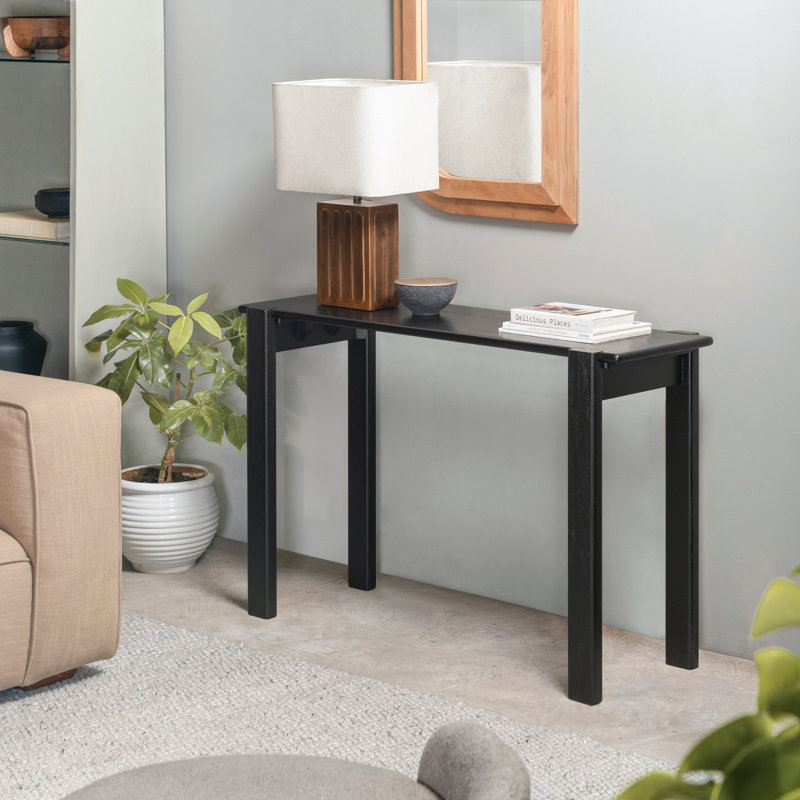 Clayton 48" Solid Wood Console Table, Black