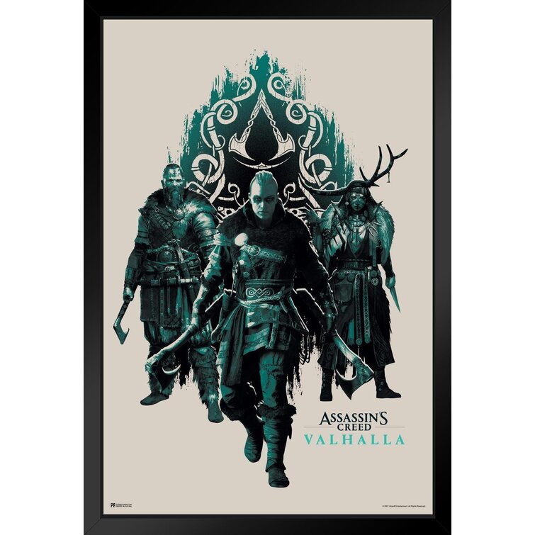 Trinx Assassins Creed Valhalla Merchandise Print Gamer Eivor | Wayfair Paper Wood Framed Varinsdottir Framed Video Gaming Vikings Video Art Game Poster Trio 14x20 Collectibles Black On
