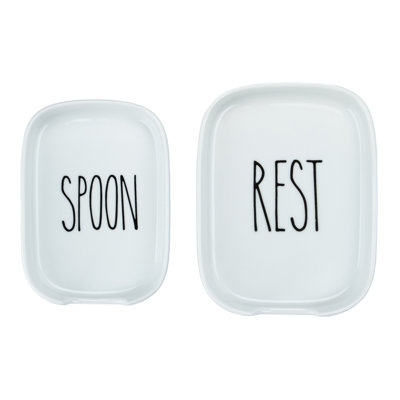 Porcelain Nesting Spoon Rest 2pc Set 