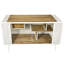 Spacieux chat blanc avec cadre en bois de sapin et en fer, maison moderne en verre trempé inclus, cadre en fer, portes idéales pour les espaces de vie