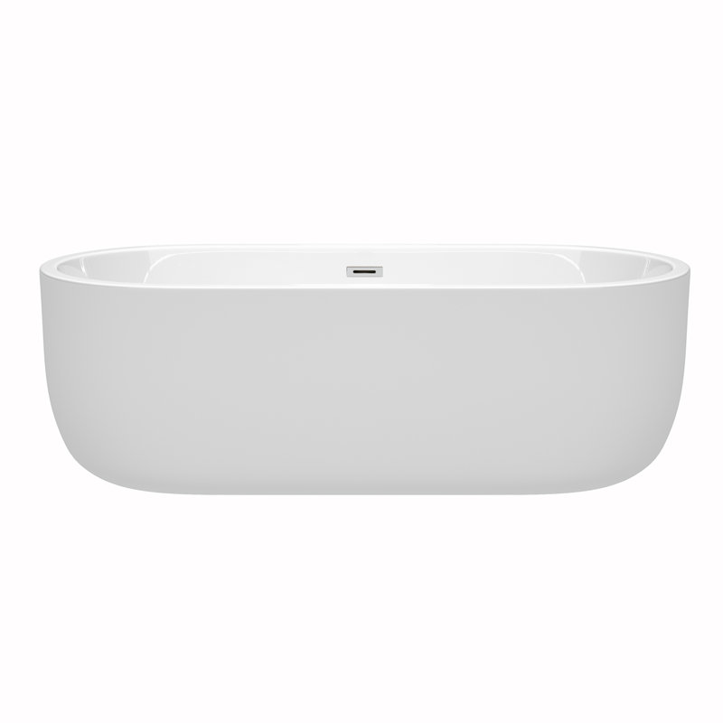 Juliette 71'' x 31.5'' Freestanding Soaking Acrylic Bathtub, Chrome