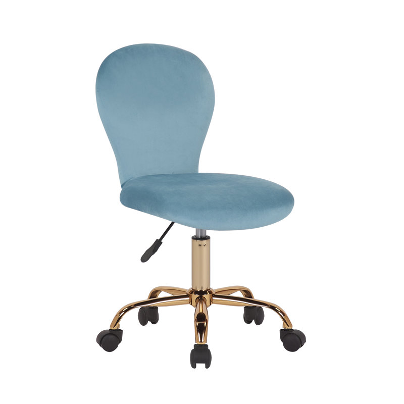 Bohon Velvet Task Chair, Aqua