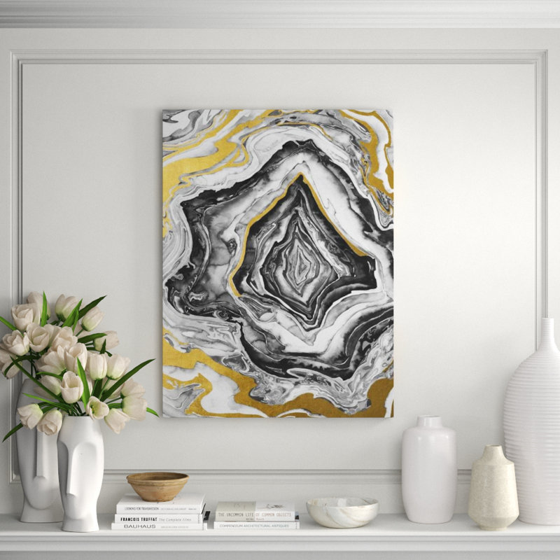 Mono Marble II Print by Sara Brown, Gilded Gold, 32" H x 24" W