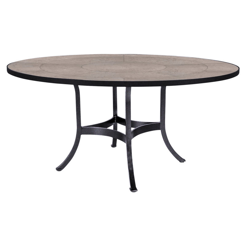Outdoor Round Dining Table, 54" W x 54" L x 29.5" H, Summit Gray, Graphite