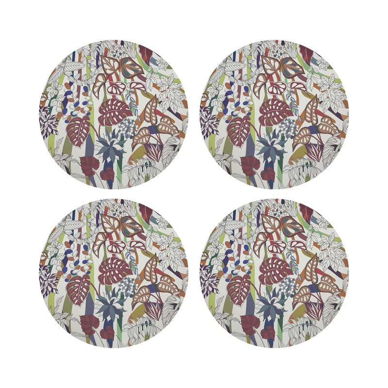 Sabi Jungle Pebble 16" Vinyl Placemat, Cherry