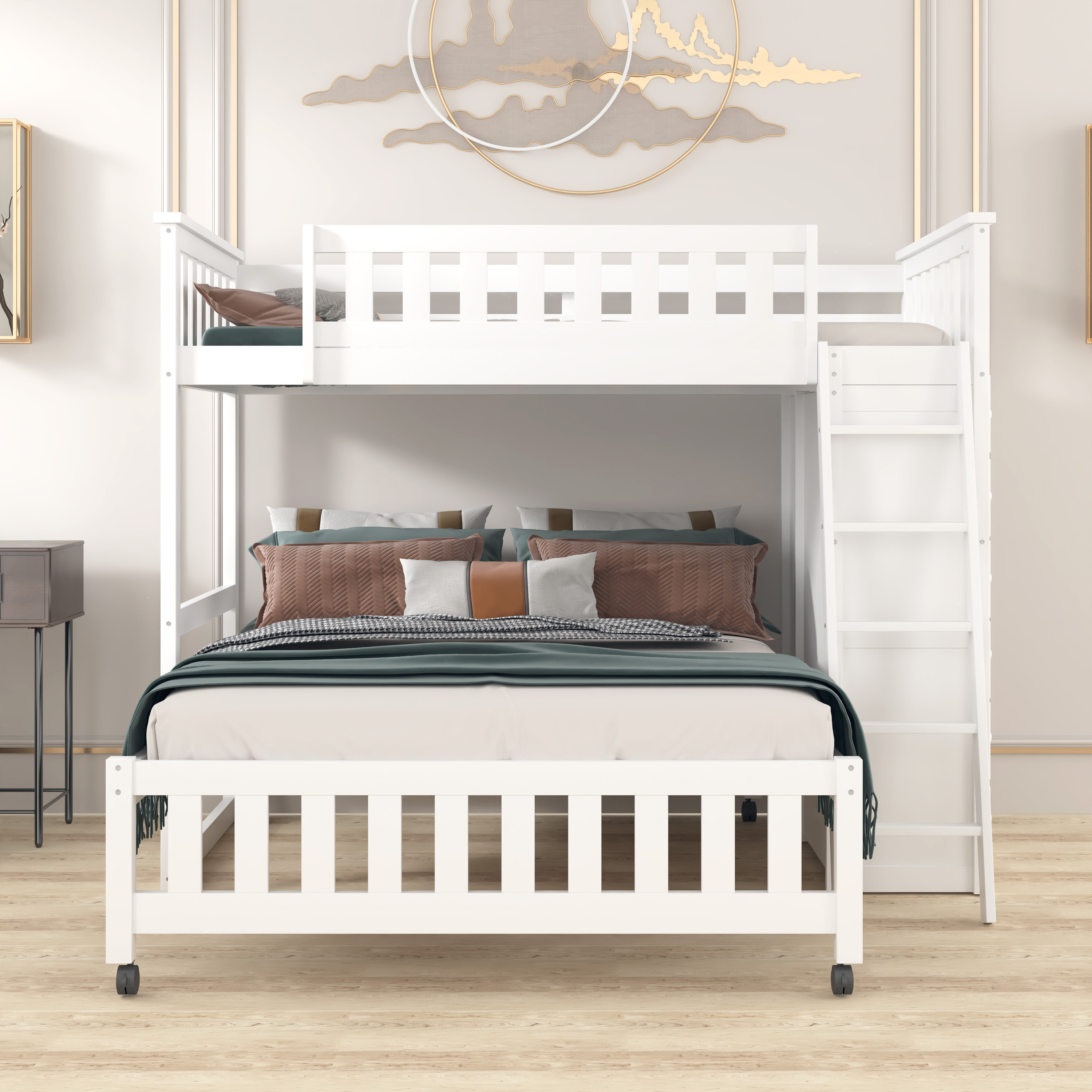 Harriet Bee Eyoas Twin over Full 6 Drawer LShaped Bunk Beds Bed with