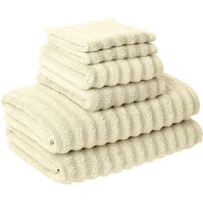 Ensemble de 6 serviettes en coton de qualité égyptienne Cora