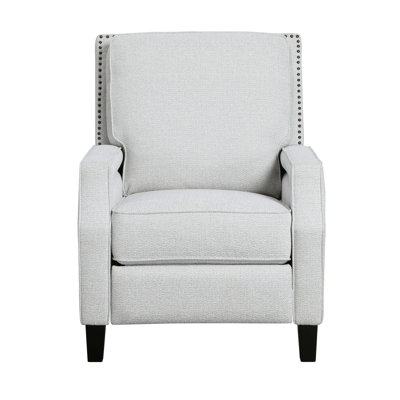 Gray Chenille Upholstered Reclining Chair With Pocket Coils, 300lbs Capacity Modern Living Room Chair, Fabric Cover