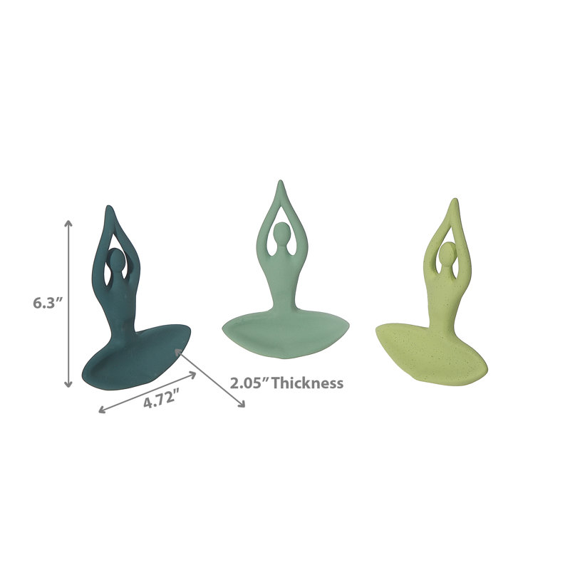 Ensemble de 3 figurines décoratives en forme de yoga
