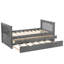 Lit de jour avec couchette et tiroirs de rangement - Structure en bois massif gris-388383938