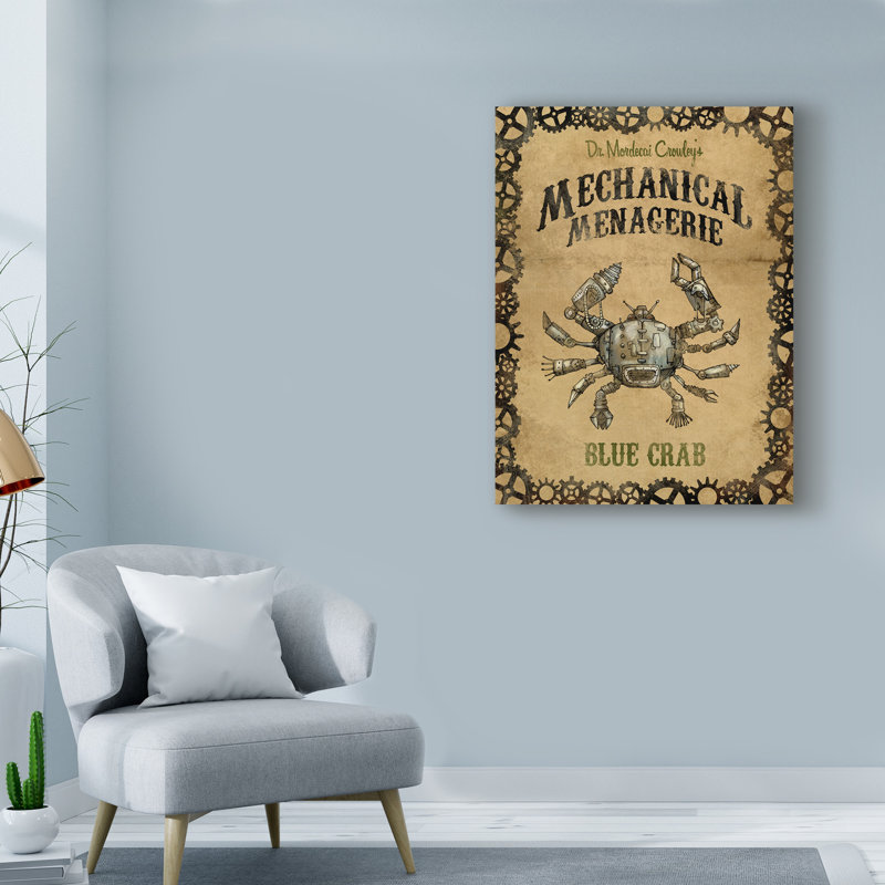« robot crab », art sur toile, H 19 po x l 14 po x P 2 po