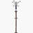 73" Tall Chrome and Wood Coat Rack-992893950
