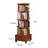 Rotating Bookshelf With Drawer, 360 Display 5 Tier Corner Bookshelf For Small Space, Floor Standing Bookcase Storage Rack, Wood Narrow Book Shelf Organizer For Bedroom, Living Room (WALNUT)-610084610-610084636
