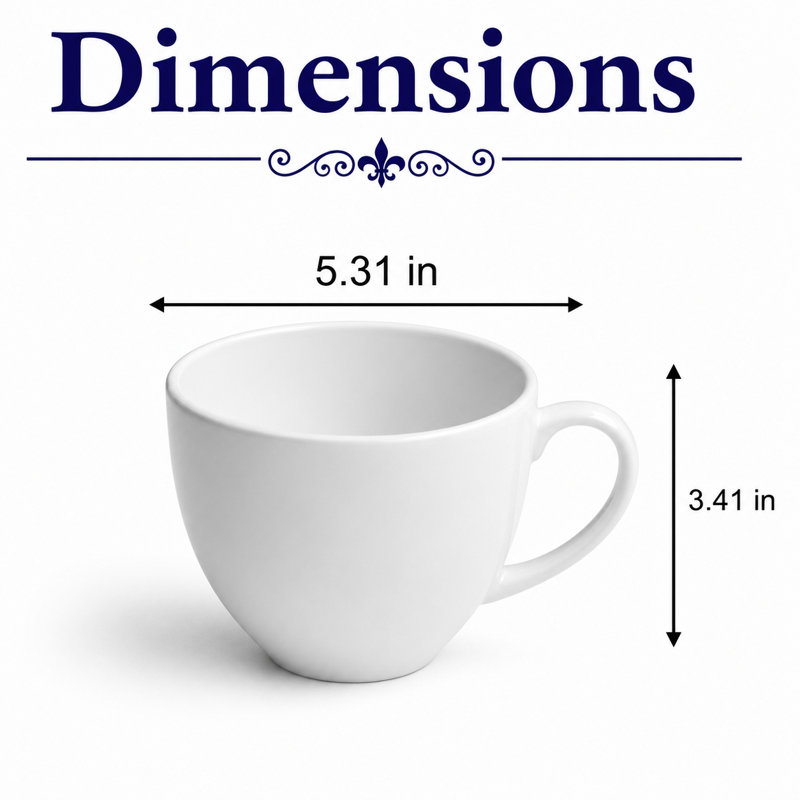 Tasse italienne empilable en porcelaine de qualité supérieure PRime Ivory 11,5 oz