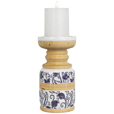 8.5'' H Wood Tabletop Candlestick