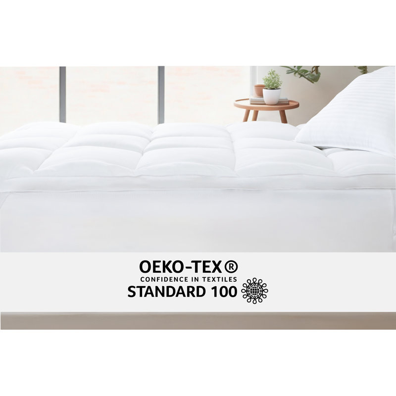 King White Down Alternative Pillow Top Mattress Pad