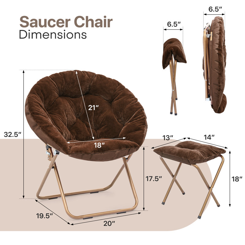Chaises confortables avec repose-pieds et repose-pieds Papasan, Brun