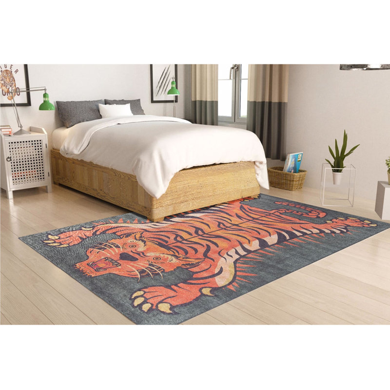 Premium Machine Washable Carpet, 4.6 x 6.2 Feet, 100% Polyester, 1850 g/m² | Pile Height: 0.2 Inches | Eco-Friendly Recycled Poly Cotton Underside | Perfect for Living Room, Bedroom, and High-Traffic Areas