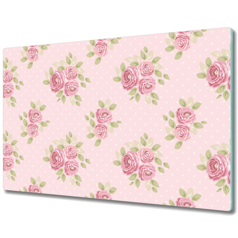 Markey Beautiful Rose Regular Flowers Chopping Board, 80cm L x 52cm W