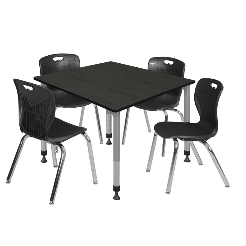 Ensemble de table de salle à manger L 42 po Romig Kee, Noir, Acajou, H 34 po x L 30 po x l 30 po