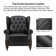 Amyri 33" Wide Genuine Leather Wingback Armchair with Button-Tufted