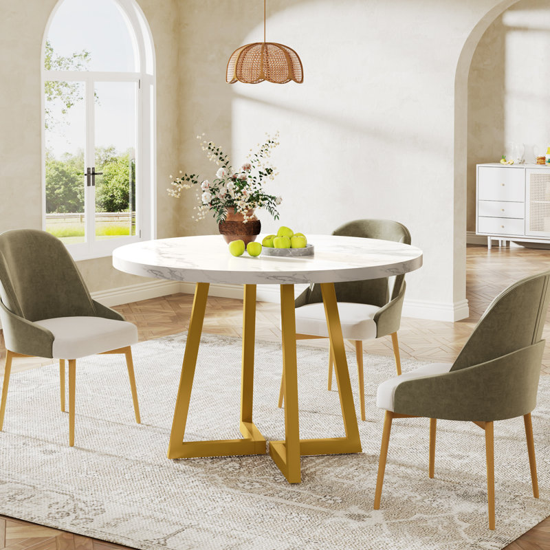 Round Metal Base Dining Table