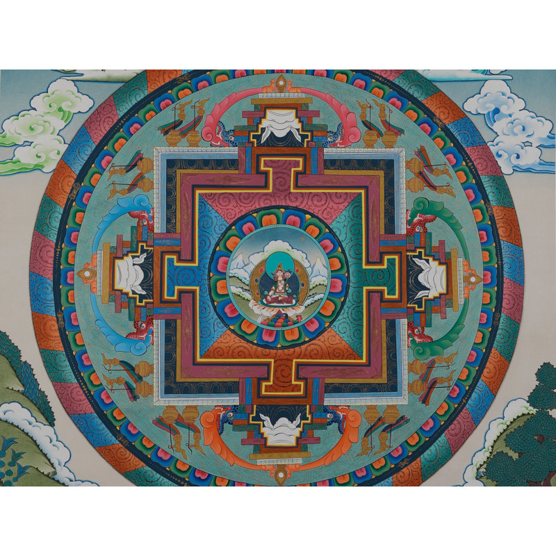 Tara blanche (Thangka sans brocart) | Or pur 24 carats avec peinture acrylique