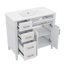 Meuble-lavabo de 36 pouces avec lavabo, meuble-lavabo simple avec quatre tiroirs (dont un tiroir rabattable), deux portes et une tablette réglable, armoire avec lavabo en céramique-805204697