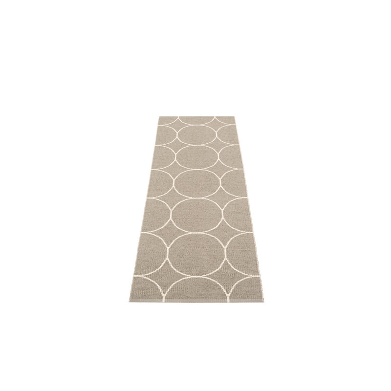 Boo Geometric Area Rug in Charcoal, Runner 2'3" x 6'6", Dark Brown/White