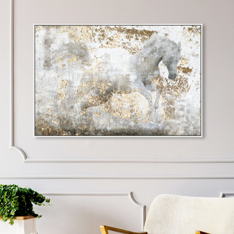 «Animals Courir», reproduction d'art graphique, Cadre blanc, L 45 po x H 30 po